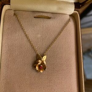 Gold Overlay Floral Pendant Necklace